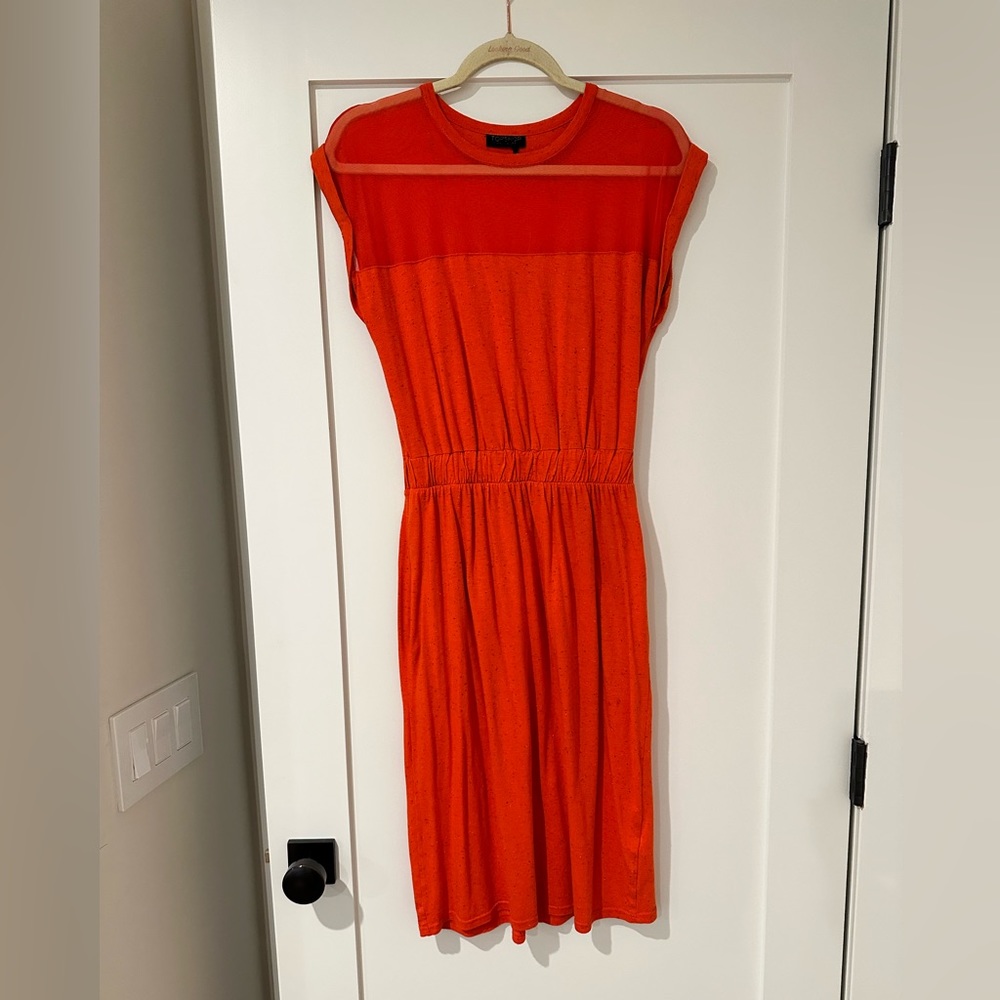 Fun orange speckled Topshop midi dress